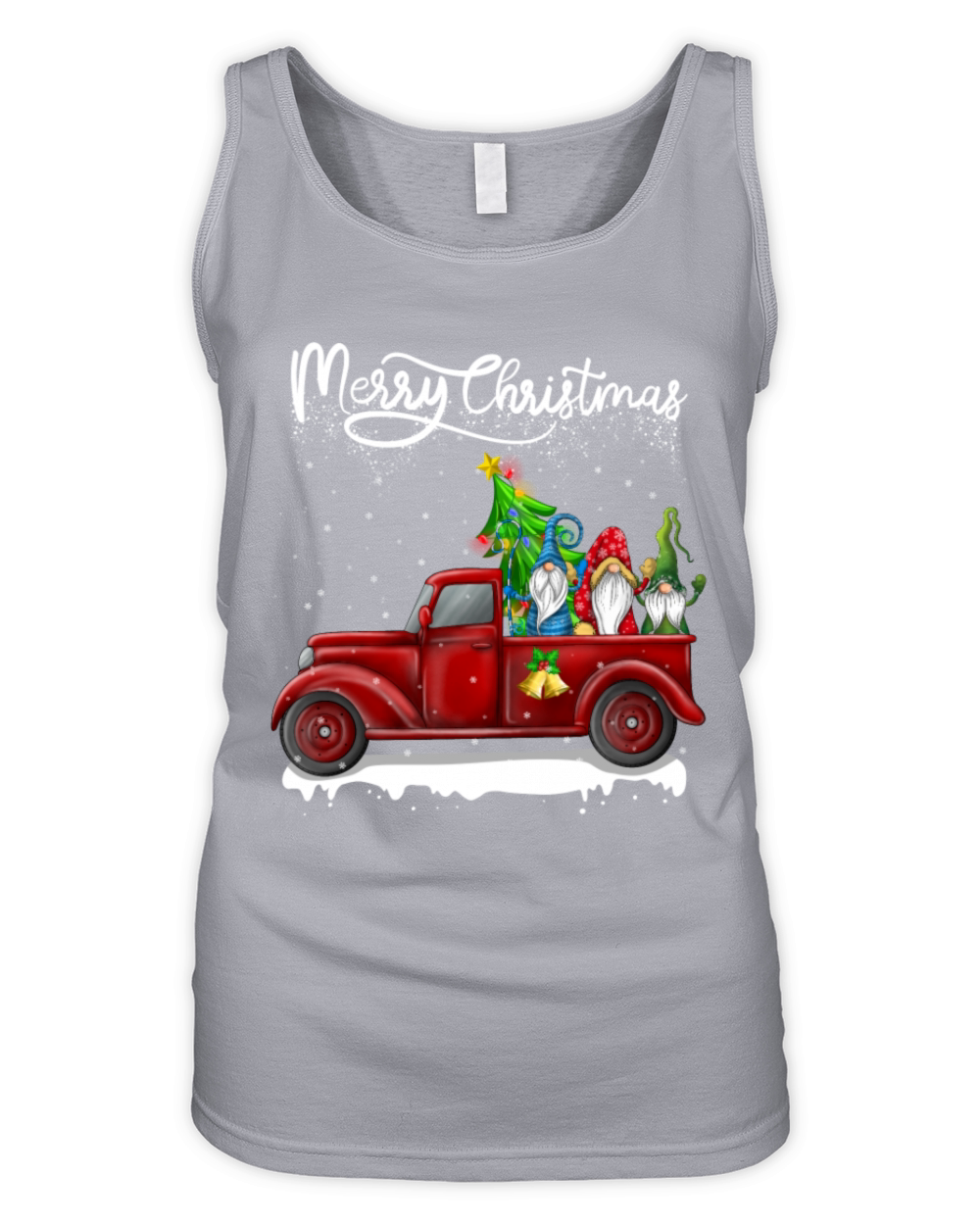 Merry Christmas Vintage Red Truck Gnomes Organic Women's Tank Top