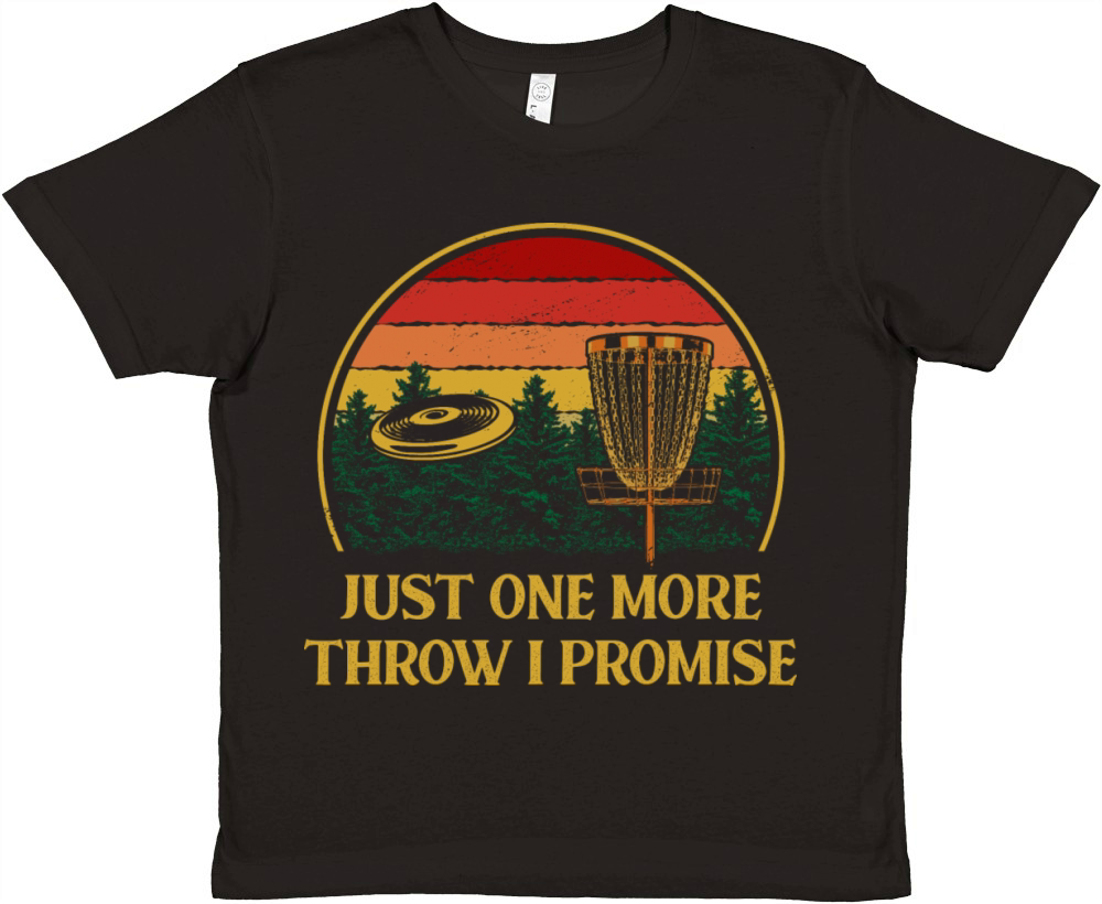 Just One More Throw Disc Golf Sayings Golfer Quote Premium Kids Crewneck T-shirt