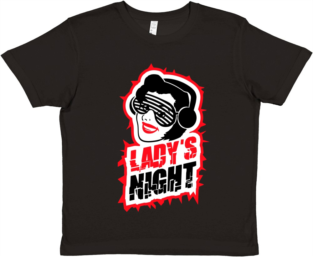 Ladys Night Retro DJ Woman Girls Ladies Evening Premium Kids Crewneck T-shirt