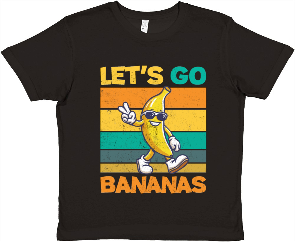 Let Go Banana Retro Vintage Funny Cool Banana Premium Kids Crewneck T-shirt