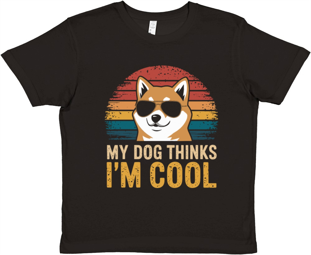 Shiba Inu My Dog Thinks Im Cool Premium Kids Crewneck T-shirt