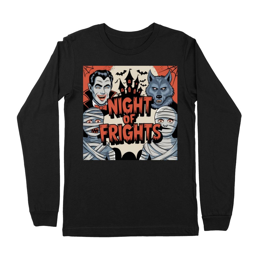 a retro themed halloween t shirt with a vintage c Premium Long Sleeve