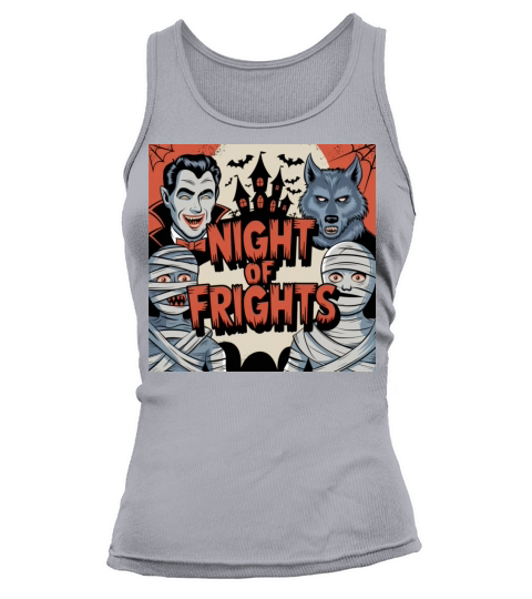 a retro themed halloween t shirt with a vintage c Tank top Woman