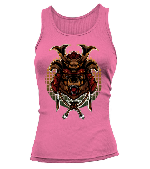 The illustration depicts a fierce-looking bear Tank top Woman
