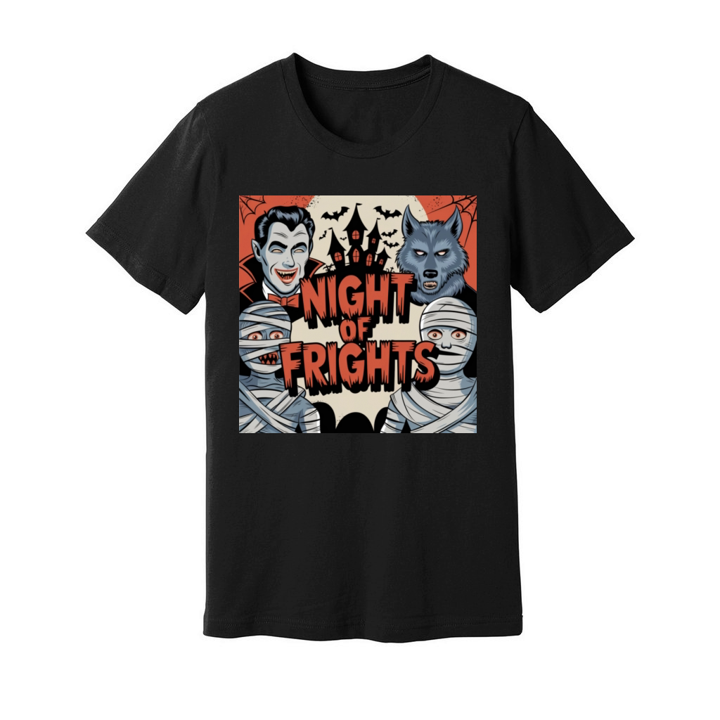 a retro themed halloween t shirt with a vintage c Unisex Jersey Tee