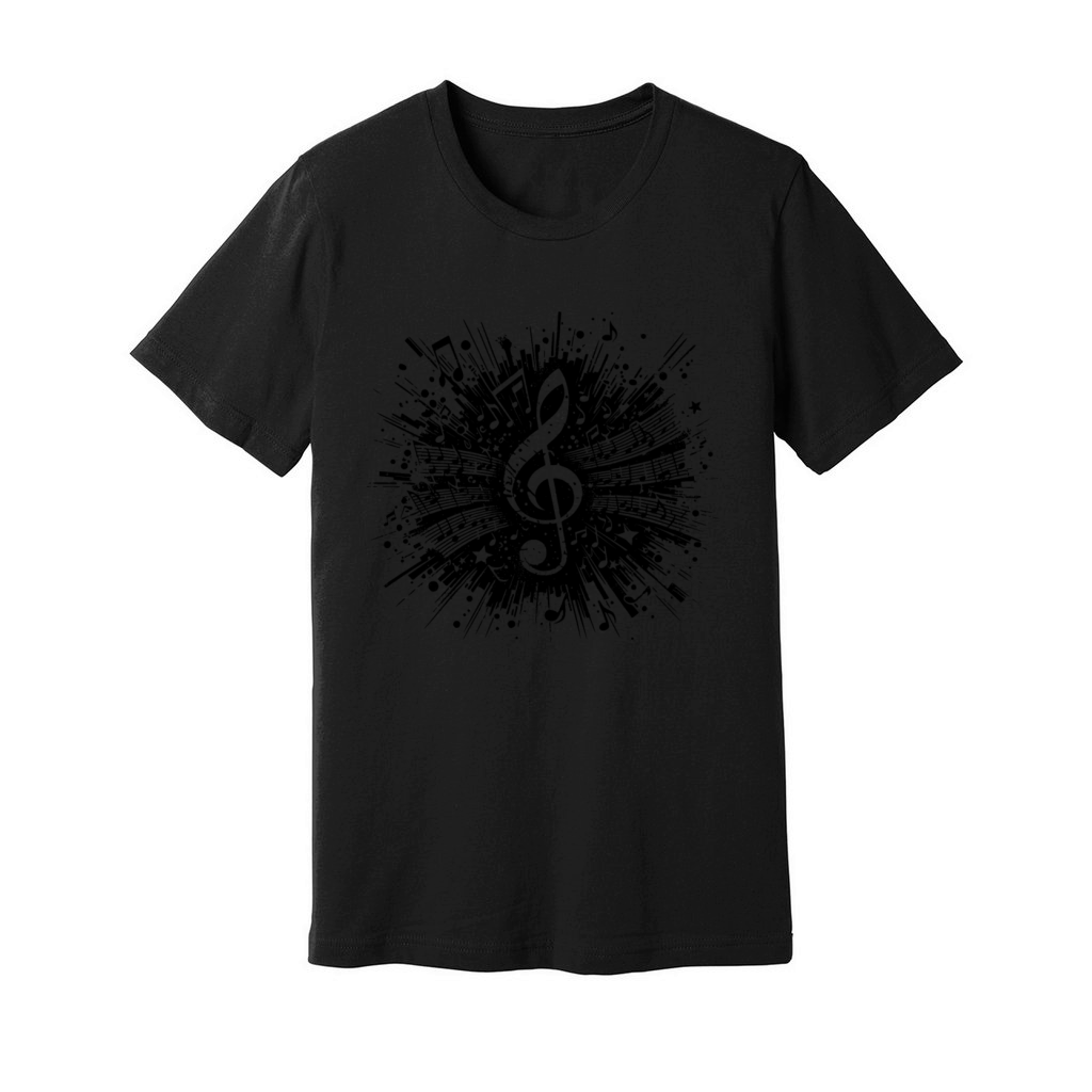 Flying Music Clef Vintage Sheet Music Unisex Jersey Tee