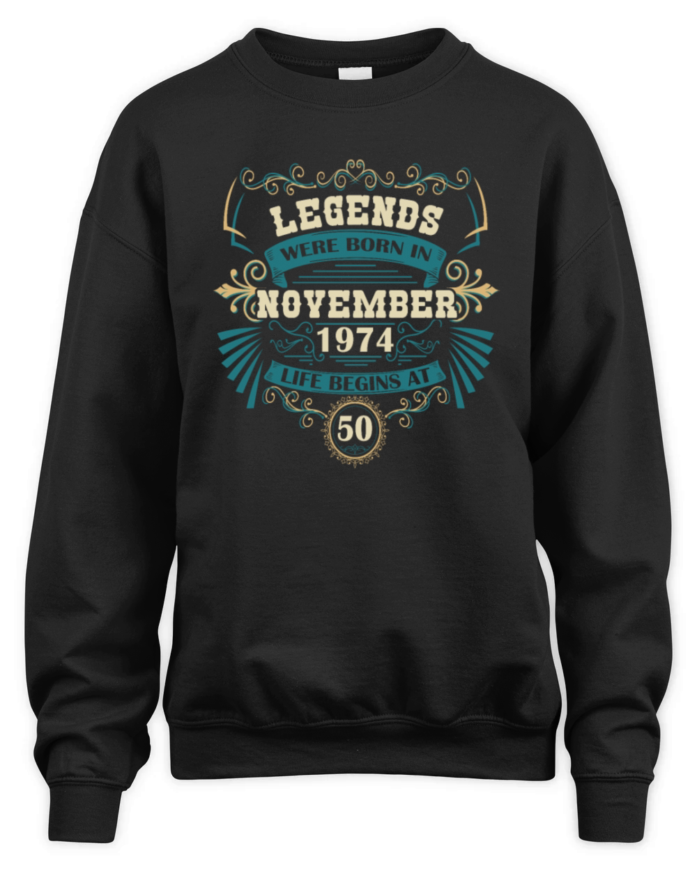 50th birthday legends born 1974 november vintage Unisex Premium Crewneck Sweatshirt