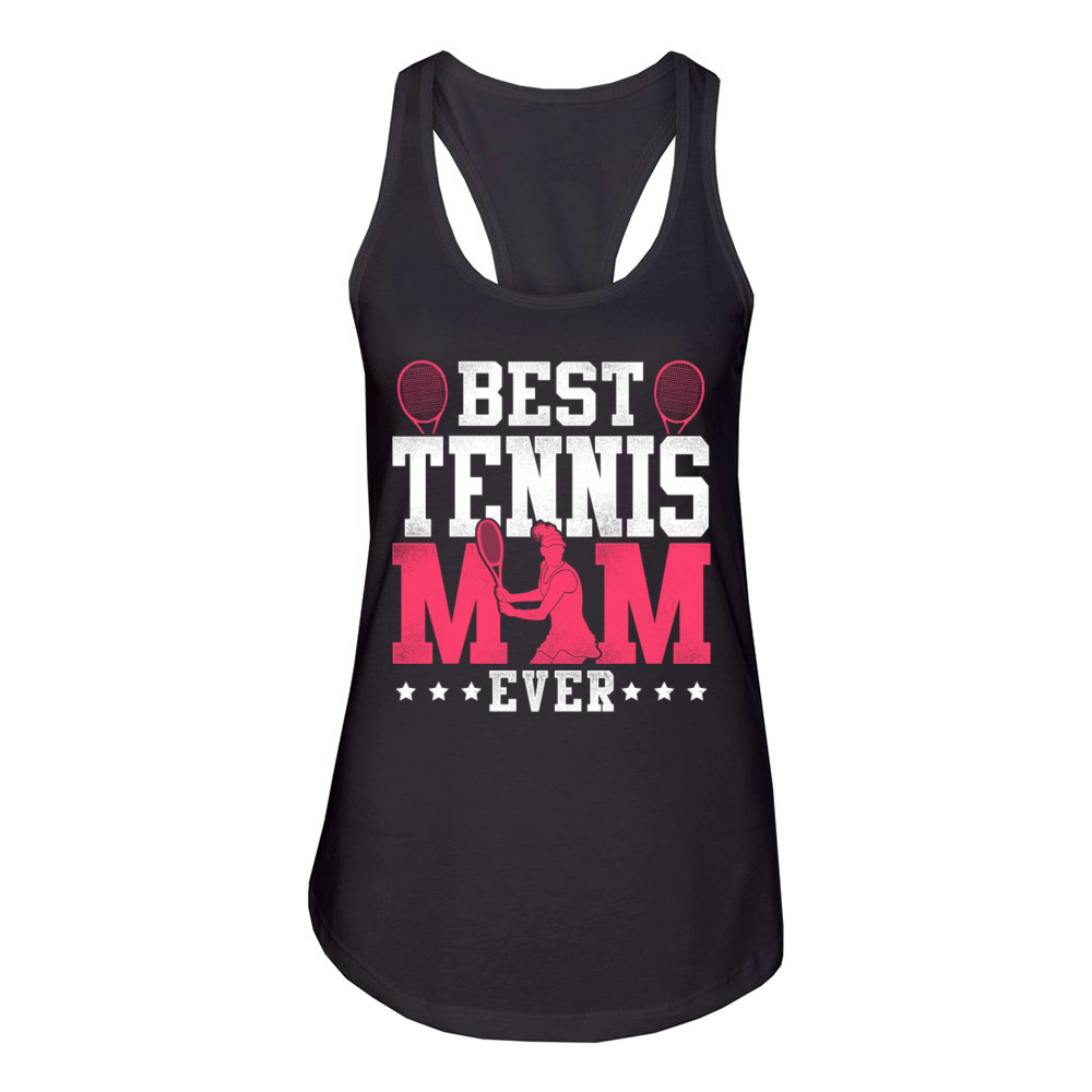 Funny Tennis Player Racket Mom Women's Racerback Tank