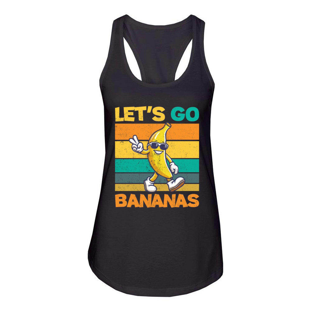 Let Go Banana Retro Vintage Funny Cool Banana Women's Racerback Tank