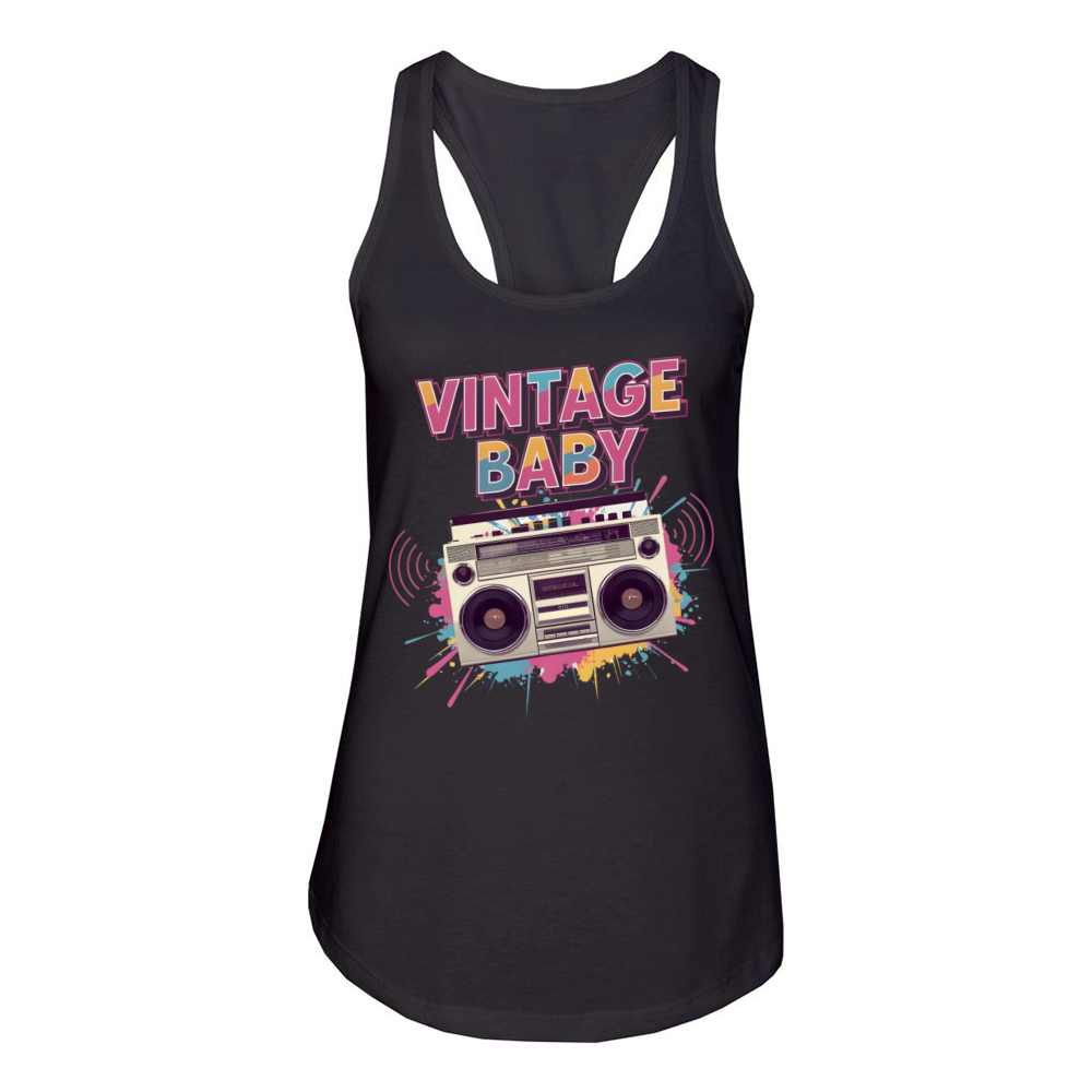 Vintage Baby Radio Women's Racerback Tank
