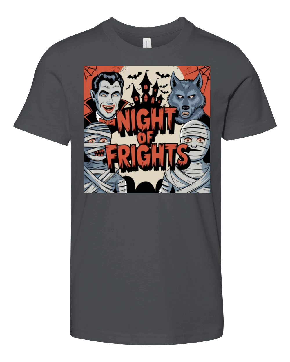 a retro themed halloween t shirt with a vintage c Youth Unisex Jersey Tee