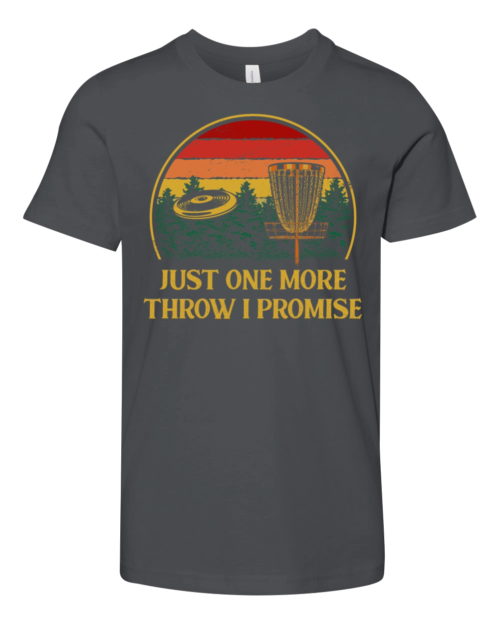 Just One More Throw Disc Golf Sayings Golfer Quote Youth Unisex Jersey Tee