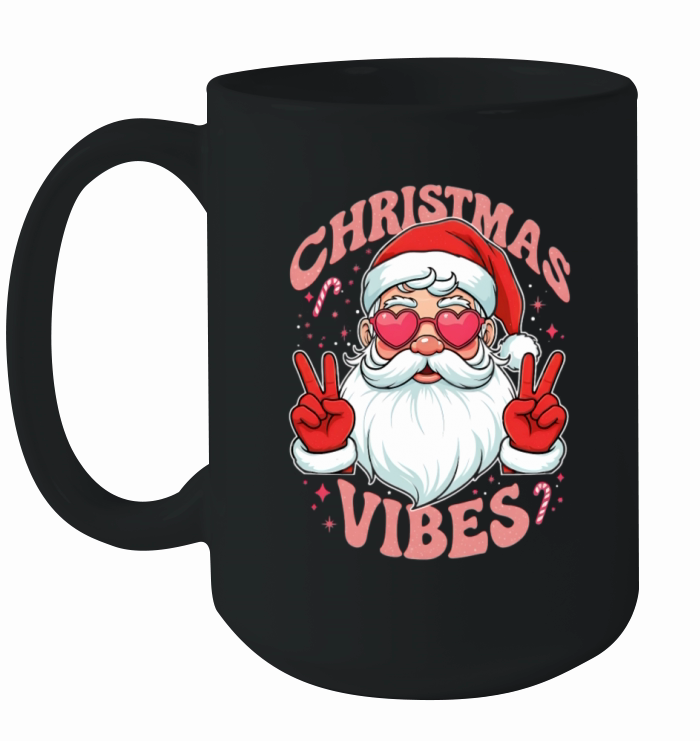 Christmas Vibes Santa Ceramic Mug