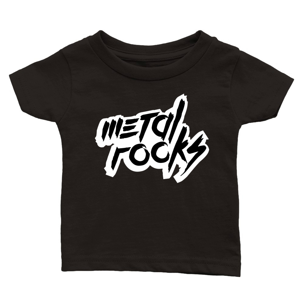 Heavy Metal Rocks Hard Rock Music Text Quote Logo Classic Baby Crewneck T-shirt