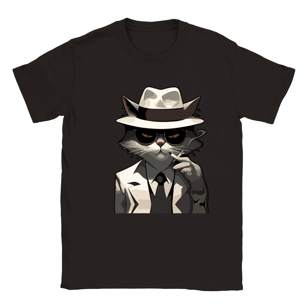 Cool Cat Noir Suave and Mysterious Feline Classic Kids Crewneck T-shirt