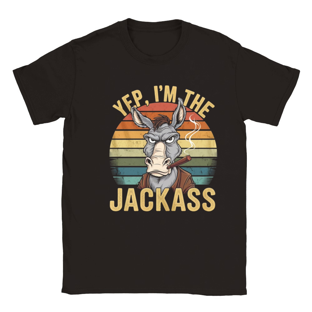 Yep I m The Jackass Funny Vintage Halloween donkey Classic Kids Crewneck T-shirt