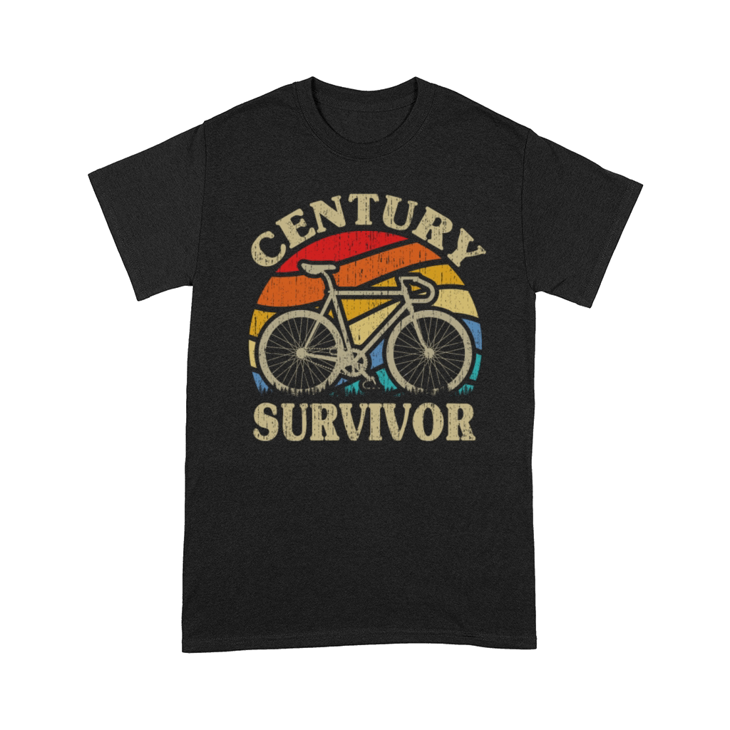 Century Survivor 100 Mile Bicycle Road Cycling Comfort T-shirt