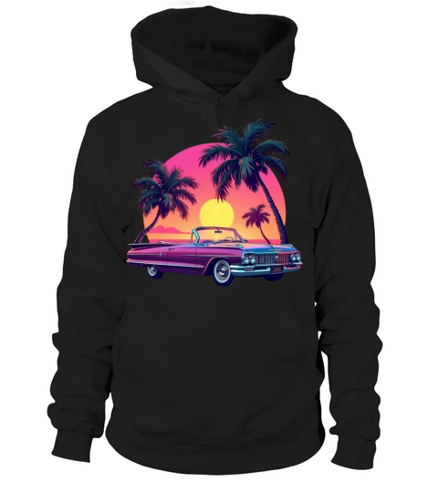 Vintage car beach vibe Hoodie Unisex