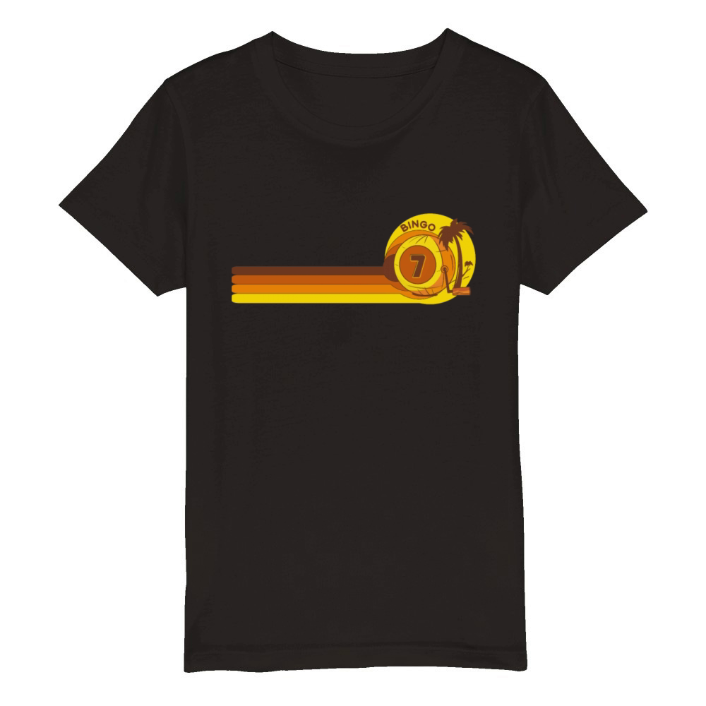 Bingo-Player Bingo-Game Bingo-Night Vintage 70s Organic Kids Crewneck T-shirt