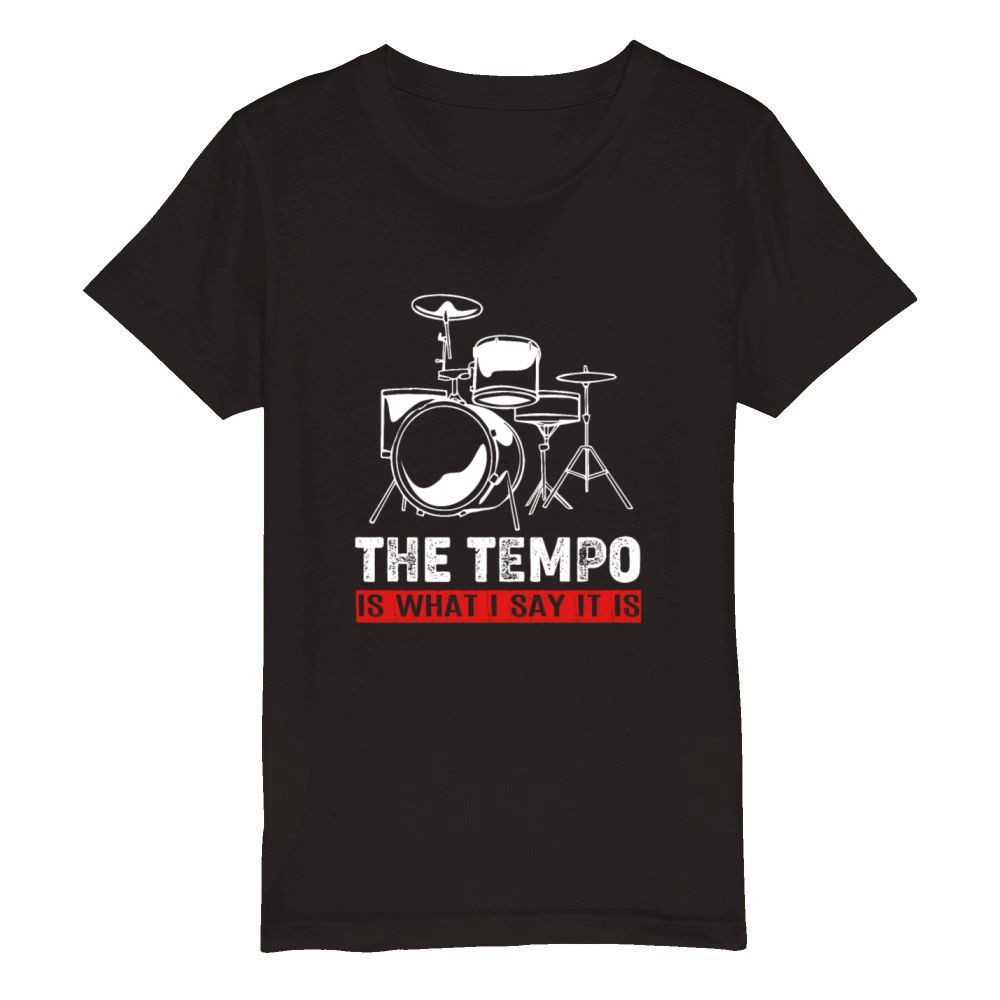 Vintage Percussion Drums Tempo Is What I Say It Is Organic Kids Crewneck T-shirt