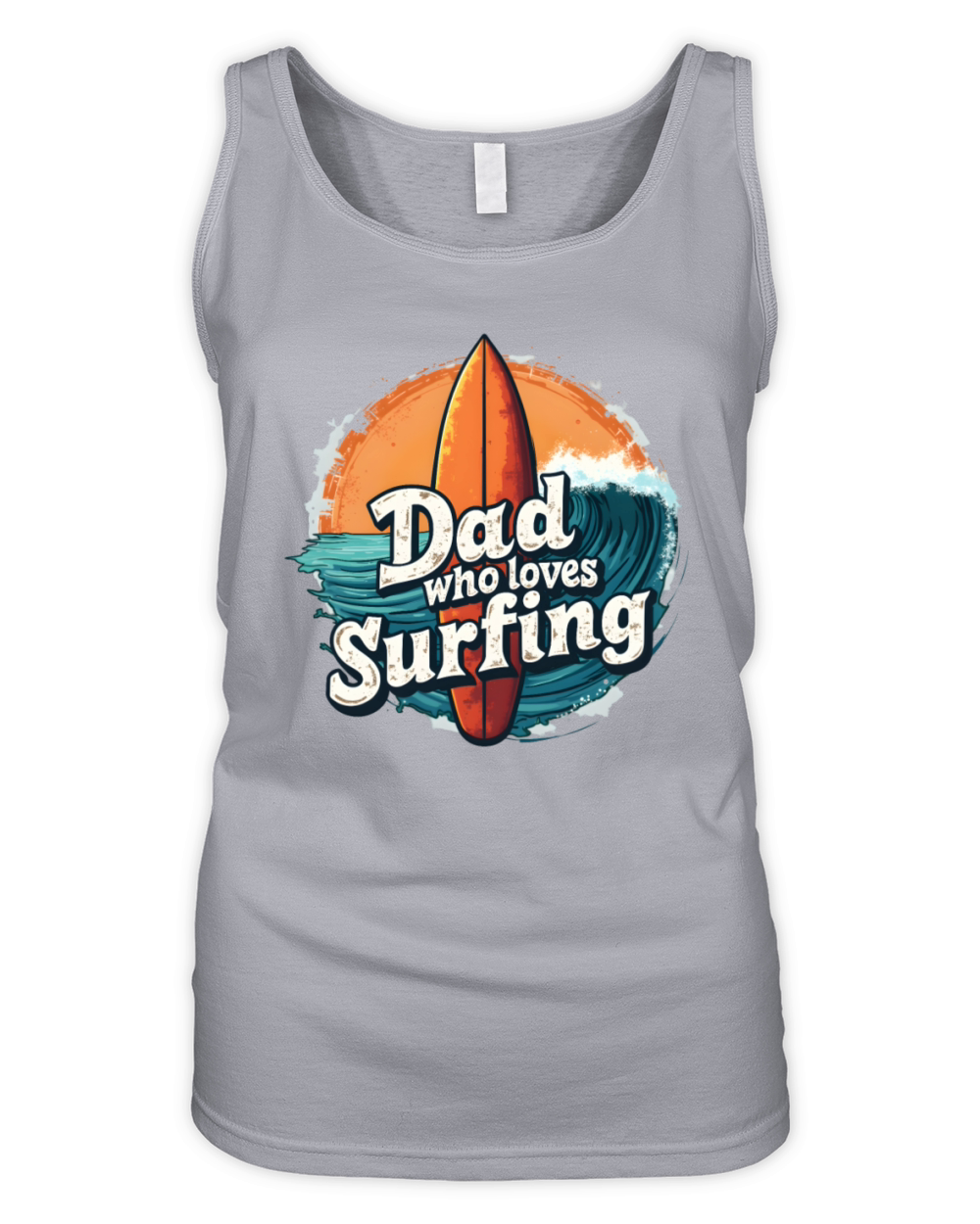 Vintage Surfboard Graphic for Surfing Dads Organic Women's Tank Top