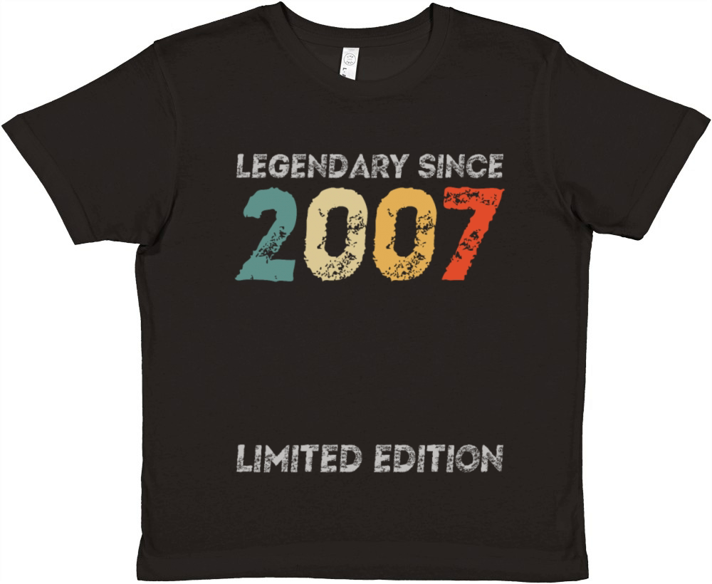 18th Birthday Legendary Since 2007 vintage Premium Kids Crewneck T-shirt