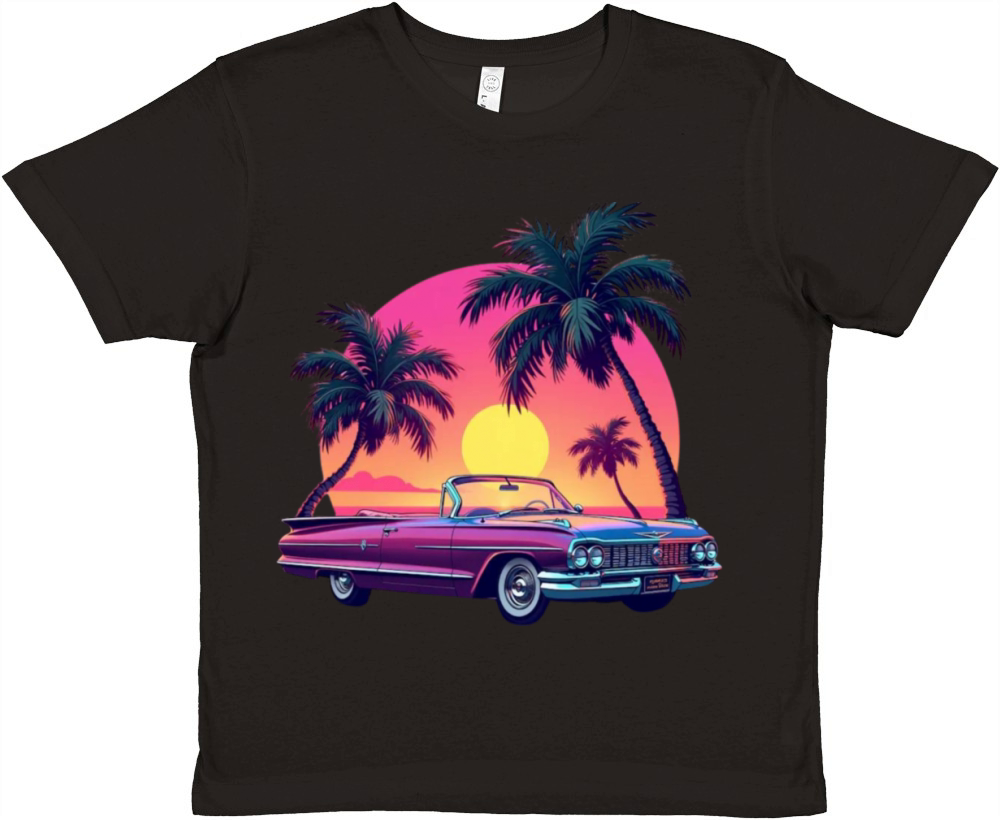 Vintage car beach vibe Premium Kids Crewneck T-shirt