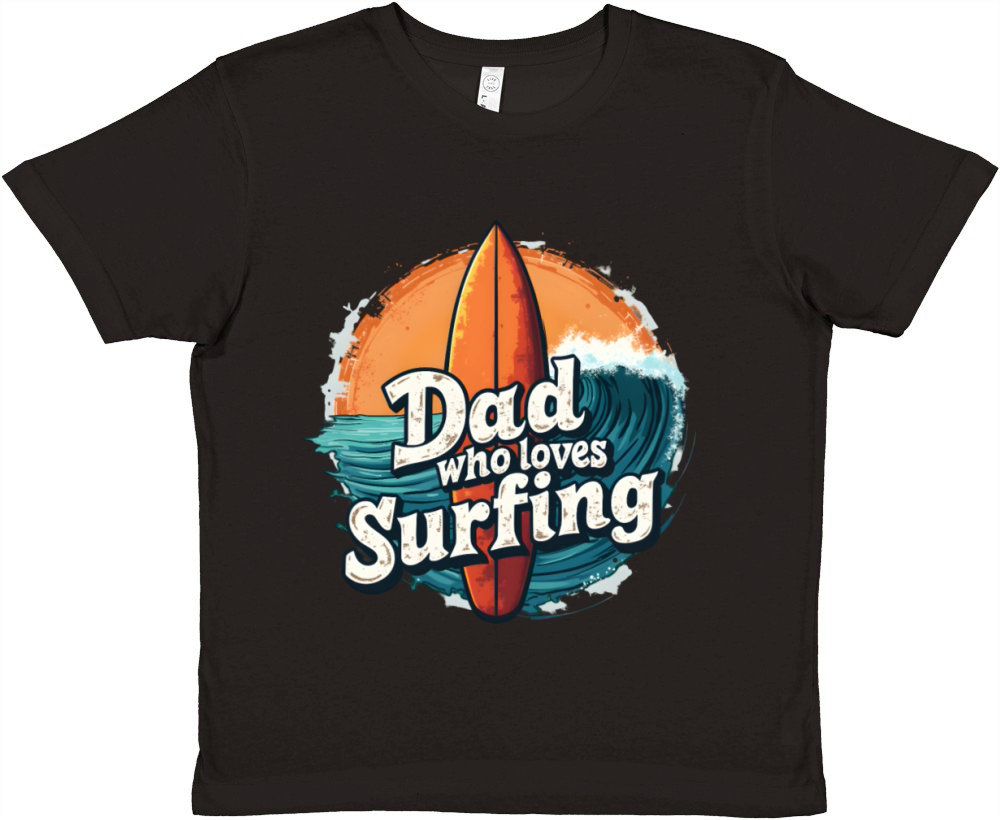 Vintage Surfboard Graphic for Surfing Dads Premium Kids Crewneck T-shirt