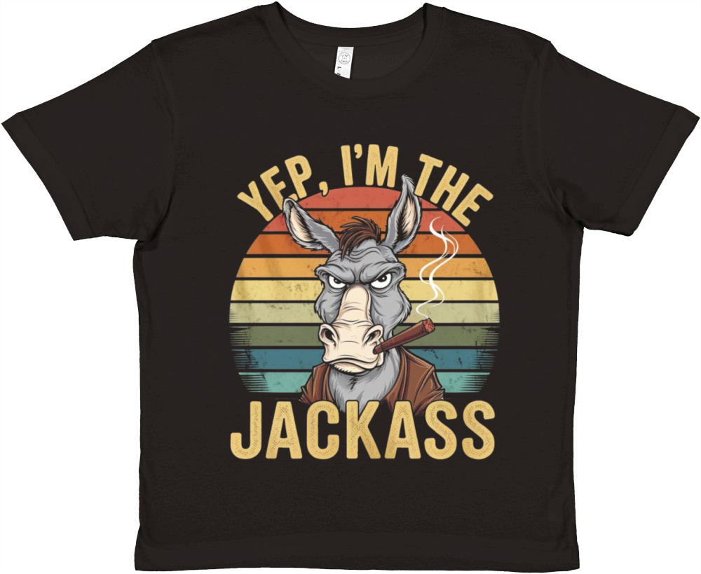 Yep I m The Jackass Funny Vintage Halloween donkey Premium Kids Crewneck T-shirt
