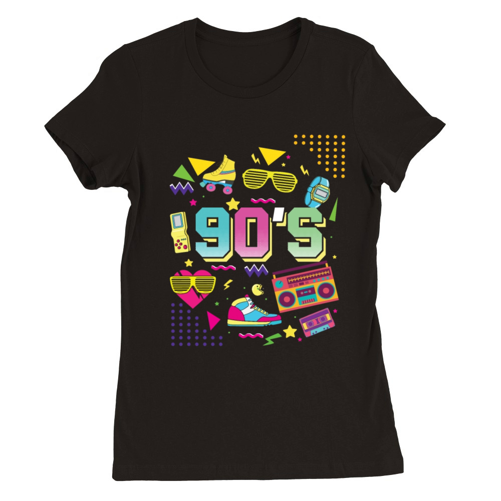 90s I love The 90s Vintage Retro Nineties Costume Premium Womens Crewneck T-shirt