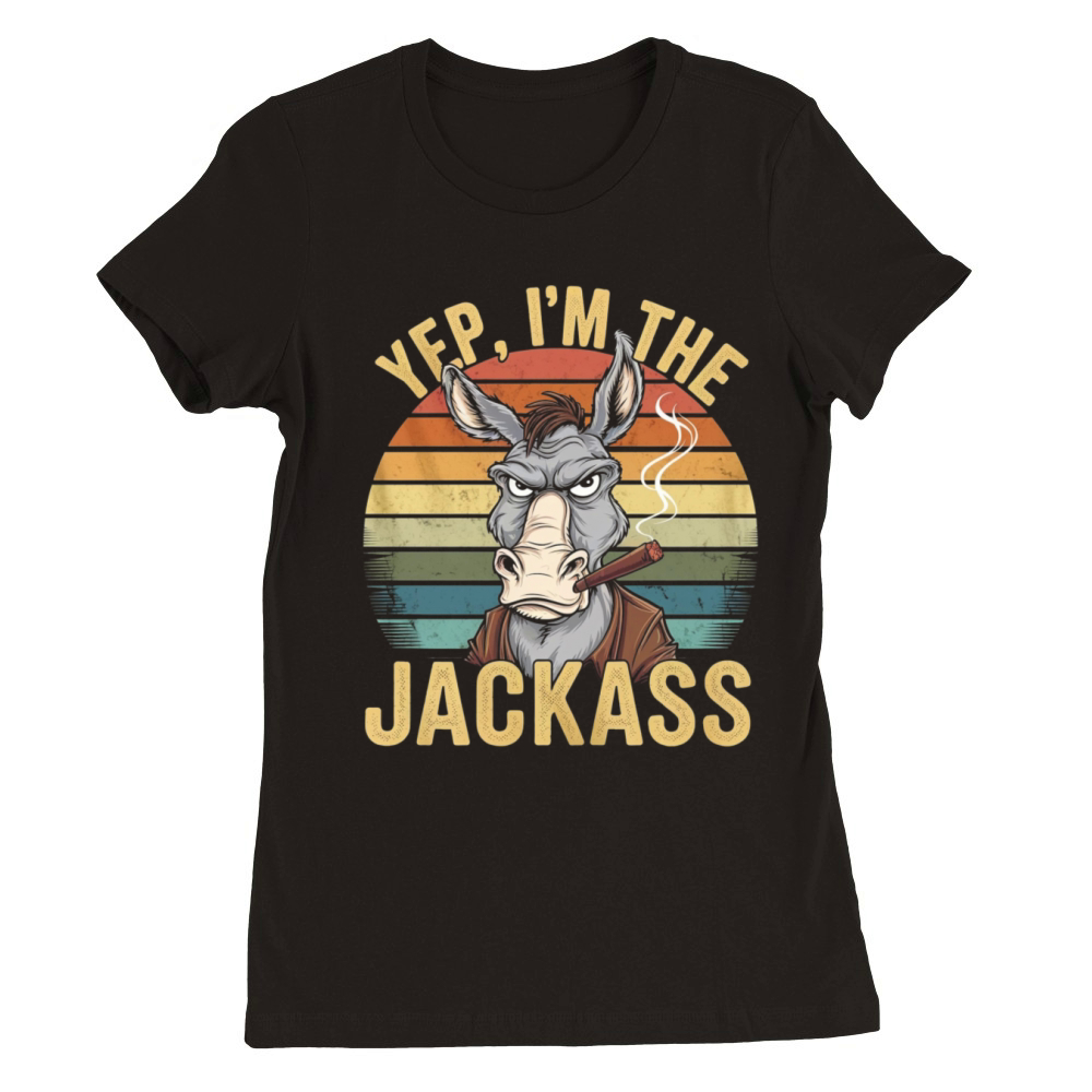 Yep I m The Jackass Funny Vintage Halloween donkey Premium Womens Crewneck T-shirt
