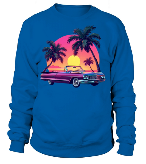 Vintage car beach vibe Sweatshirt Unisex