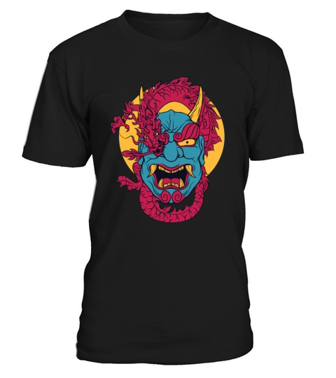Demon Oni and Dragon hanya mask japanese lofi T-Shirt Unisex