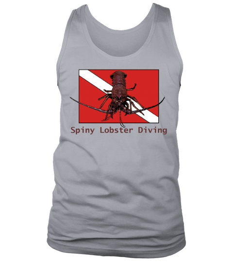 Spiny Lobster Diving with Red Diver Down Flag URM Tank Top Unisex