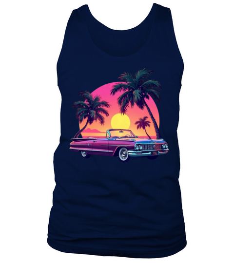 Vintage car beach vibe Tank Top Unisex