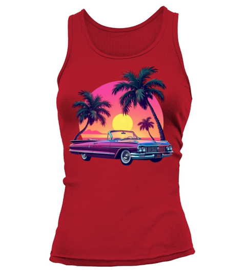 Vintage car beach vibe Tank top Woman