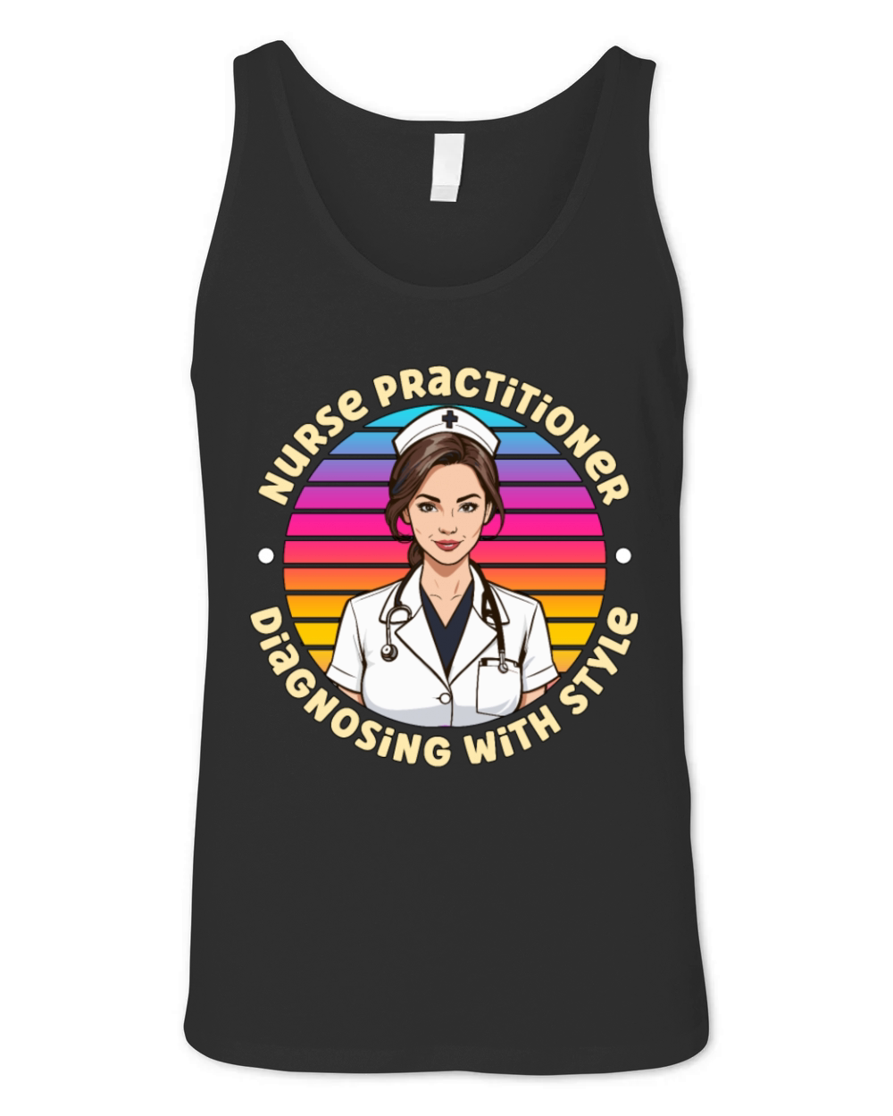 Nurse Practitioner Diagnosing With Style Medical Unisex Jersey Tank