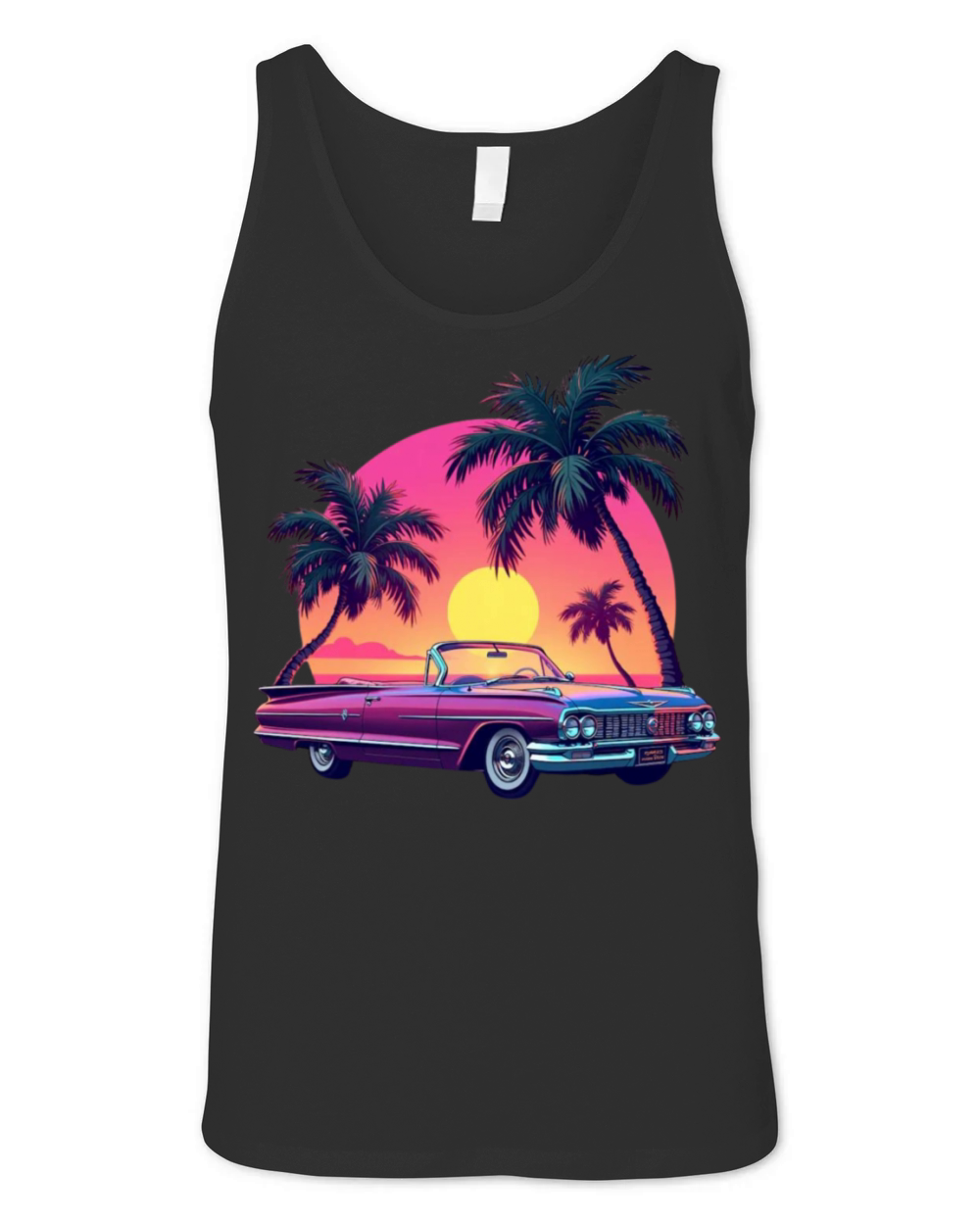 Vintage car beach vibe Unisex Jersey Tank