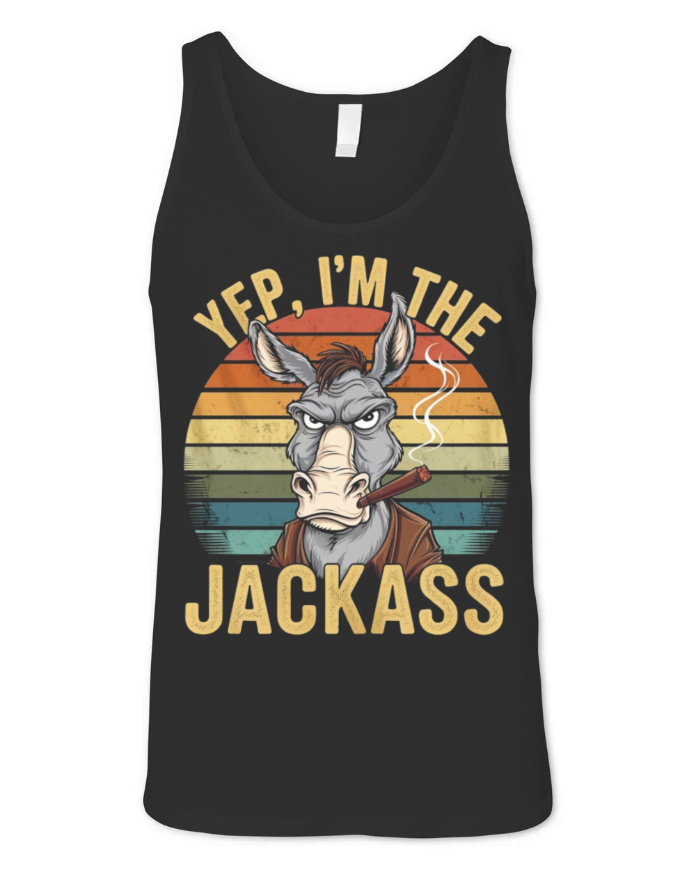 Yep I m The Jackass Funny Vintage Halloween donkey Unisex Jersey Tank