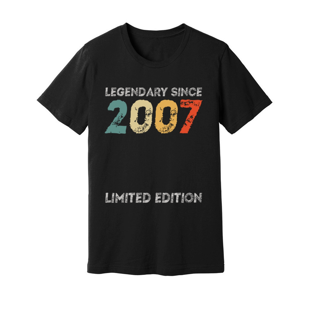 18th Birthday Legendary Since 2007 vintage Unisex Jersey Tee