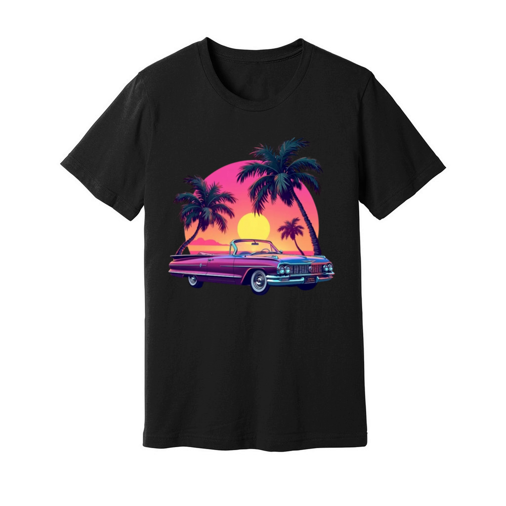 Vintage car beach vibe Unisex Jersey Tee