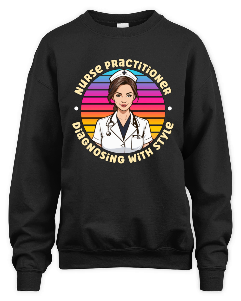 Nurse Practitioner Diagnosing With Style Medical Unisex Premium Crewneck Sweatshirt