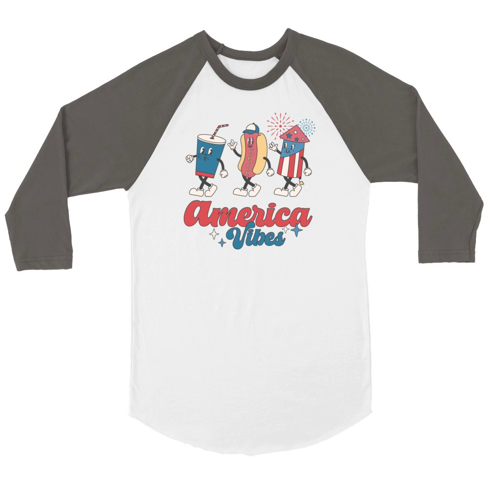 America Vibes Unisex ¾ sleeve Raglan T-shirt