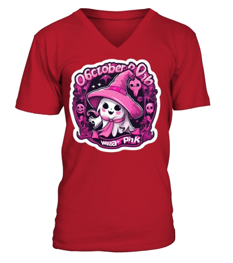 In October We Wear Pink V-Neck T-shirt