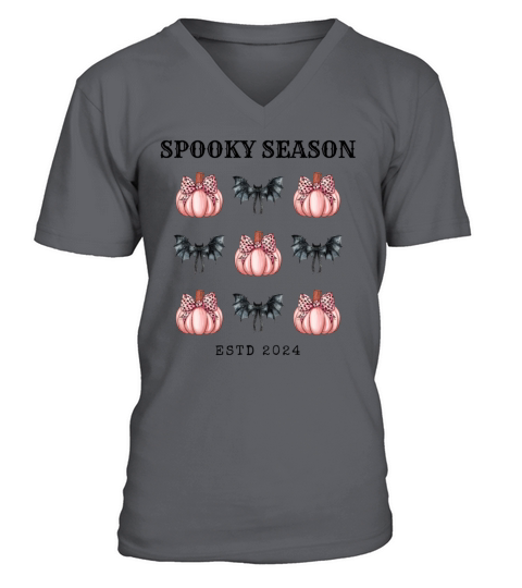 Spooky Season 2024 Grid Halloween Autumn Season V-Neck T-shirt