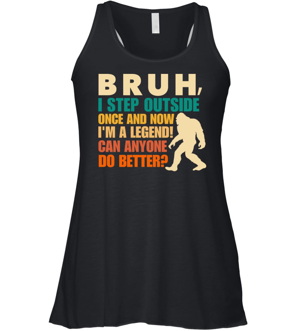 Funny Bigfoot Bruh Sasquatch Sarcastic Humor Women's Flowy Tank Top