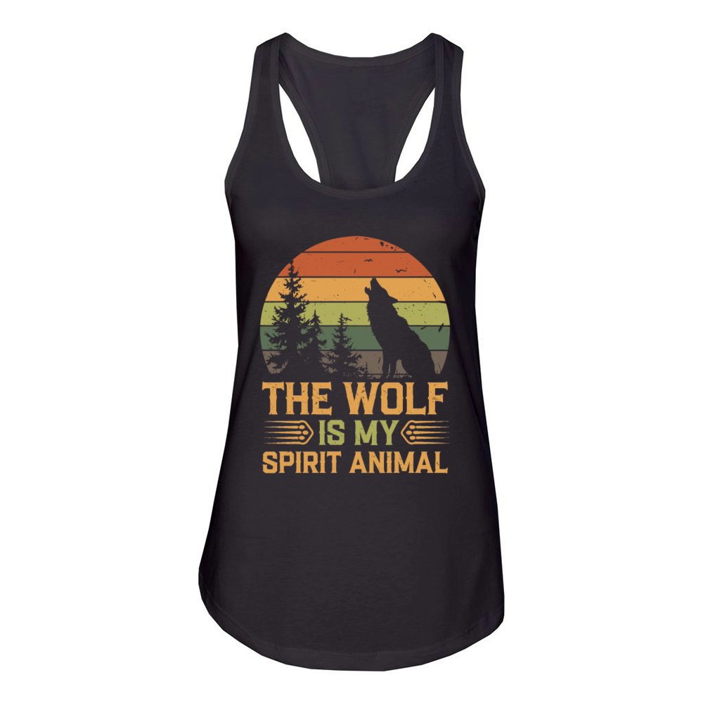 The Wolf Is My Spirit Animal Howling Wolf Women's Racerback Tank