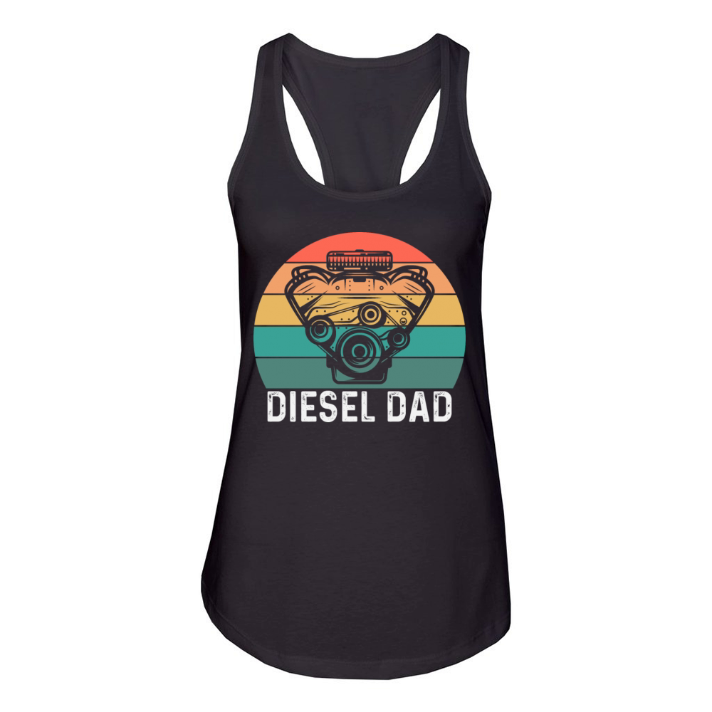 Vintage Diesel Mechanic Saying For Mechanic Dad Women's Racerback Tank