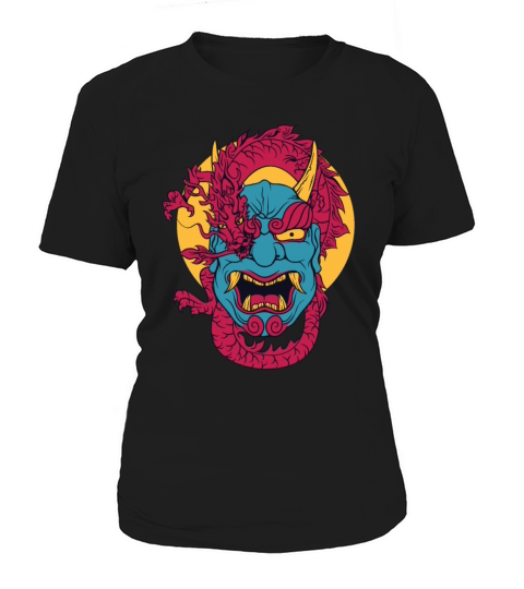Demon Oni and Dragon hanya mask japanese lofi Women's T-Shirt