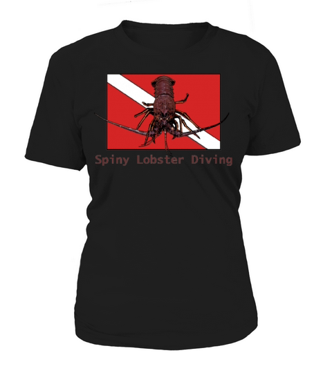 Spiny Lobster Diving with Red Diver Down Flag URM Women's T-Shirt